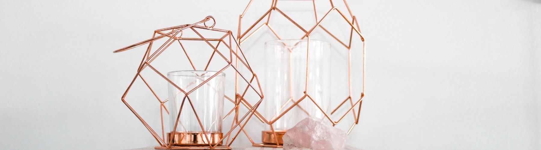 Rose gold store decor